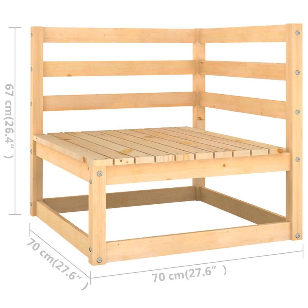 6 Piece Garden Lounge Set Solid Pinewood Outdoor Modular