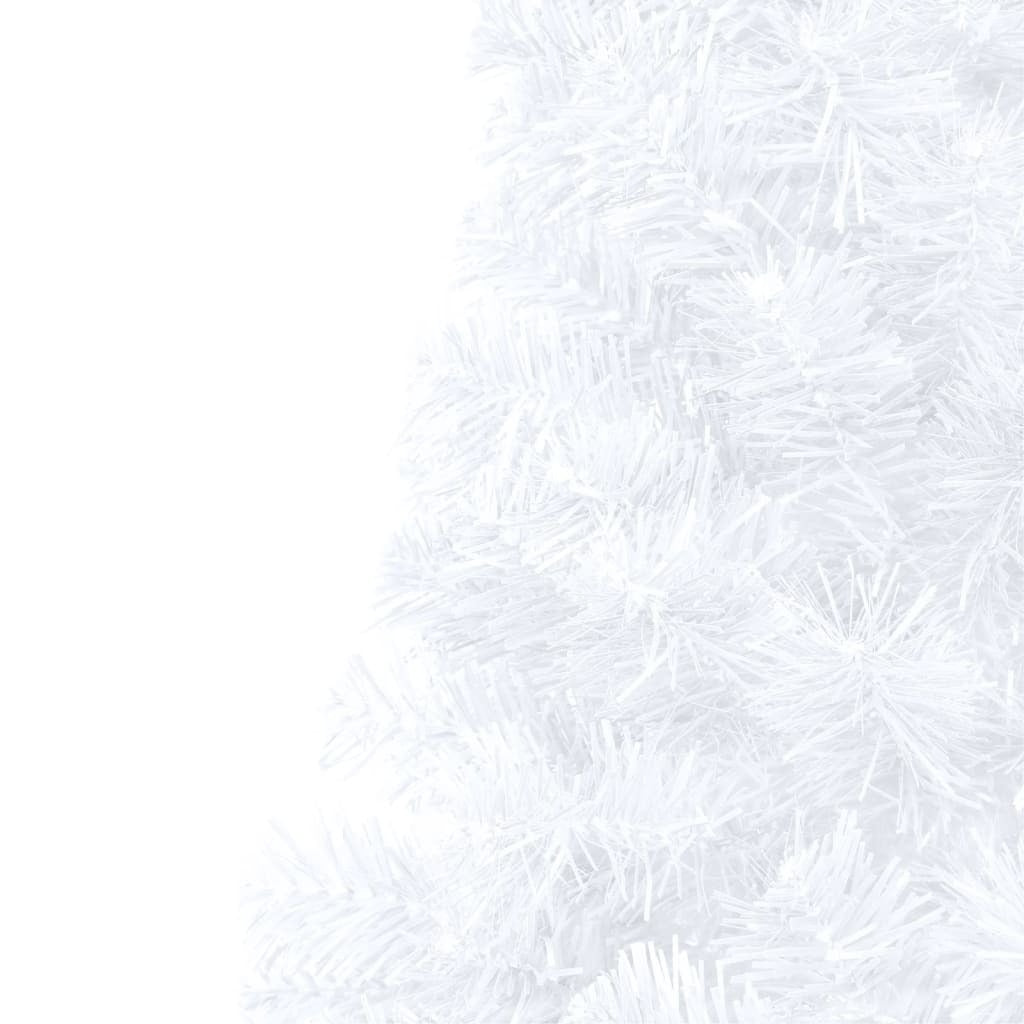 Artificial Half Pre-lit Christmas Tree with Stand White 150 cm PVC