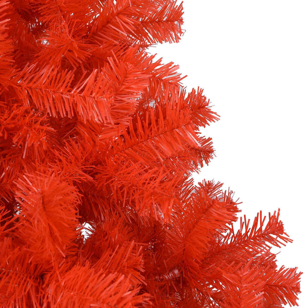 Artificial Pre-lit Christmas Tree with Stand Red 120 cm PVC