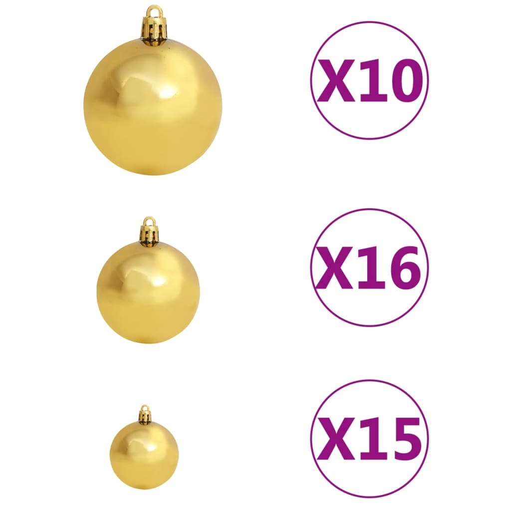 Artificial Pre-lit Christmas Tree with Ball Set Red 240 cm PVC
