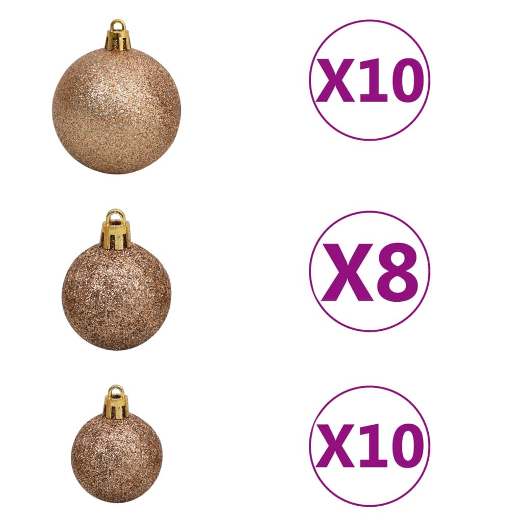 Artificial Pre-lit Christmas Tree with Ball Set Red 240 cm PVC