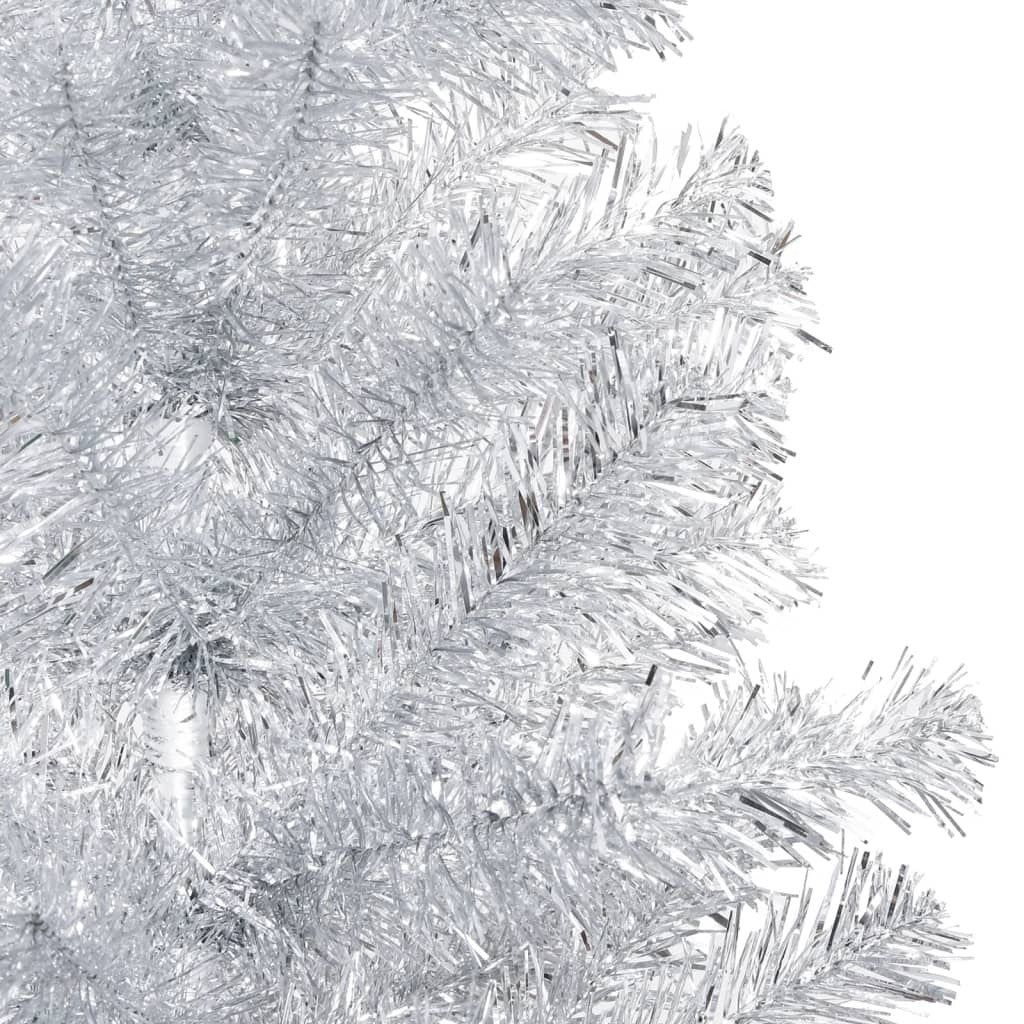 Artificial Pre-lit Christmas Tree with Ball Set Silver 240 cm PET