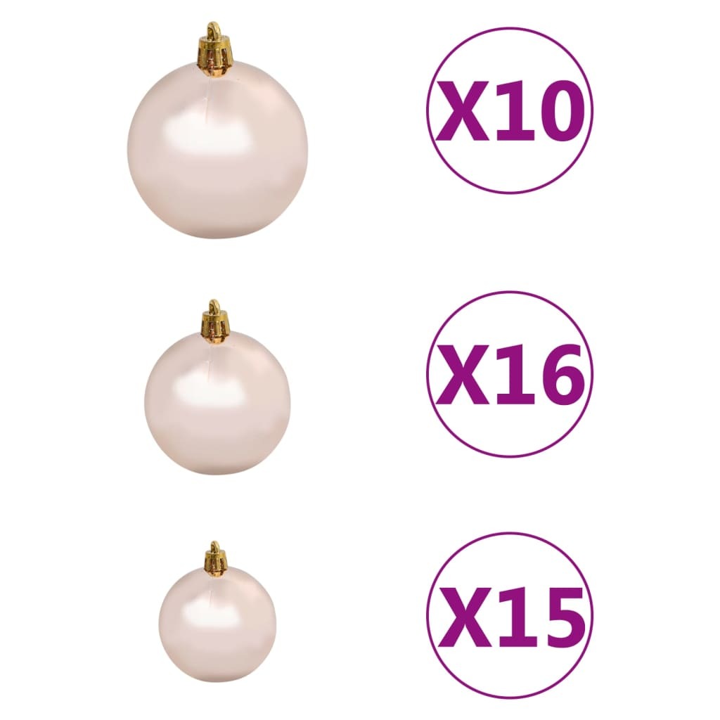 Artificial Pre-lit Christmas Tree with Ball Set Silver 240 cm PET