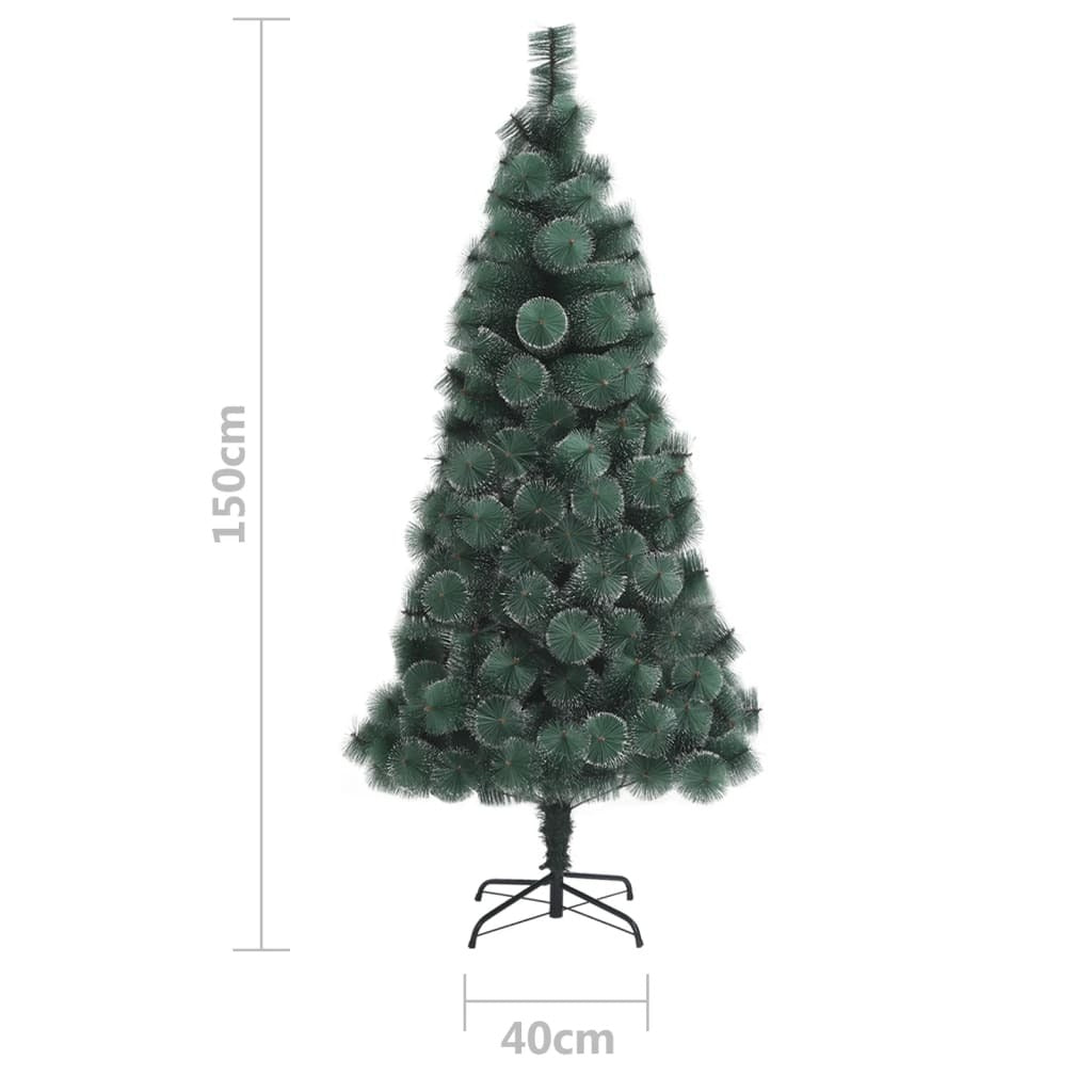 Artificial Pre-lit Christmas Tree Green 150 cm PVC&PE