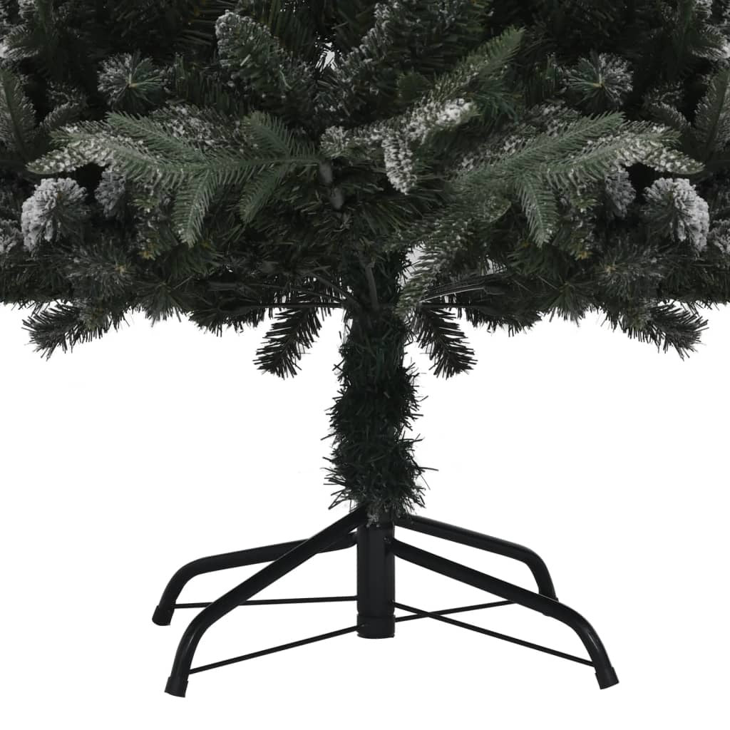 Artificial Pre-lit Christmas Tree with Flocked Snow 210 cm PVC&PE