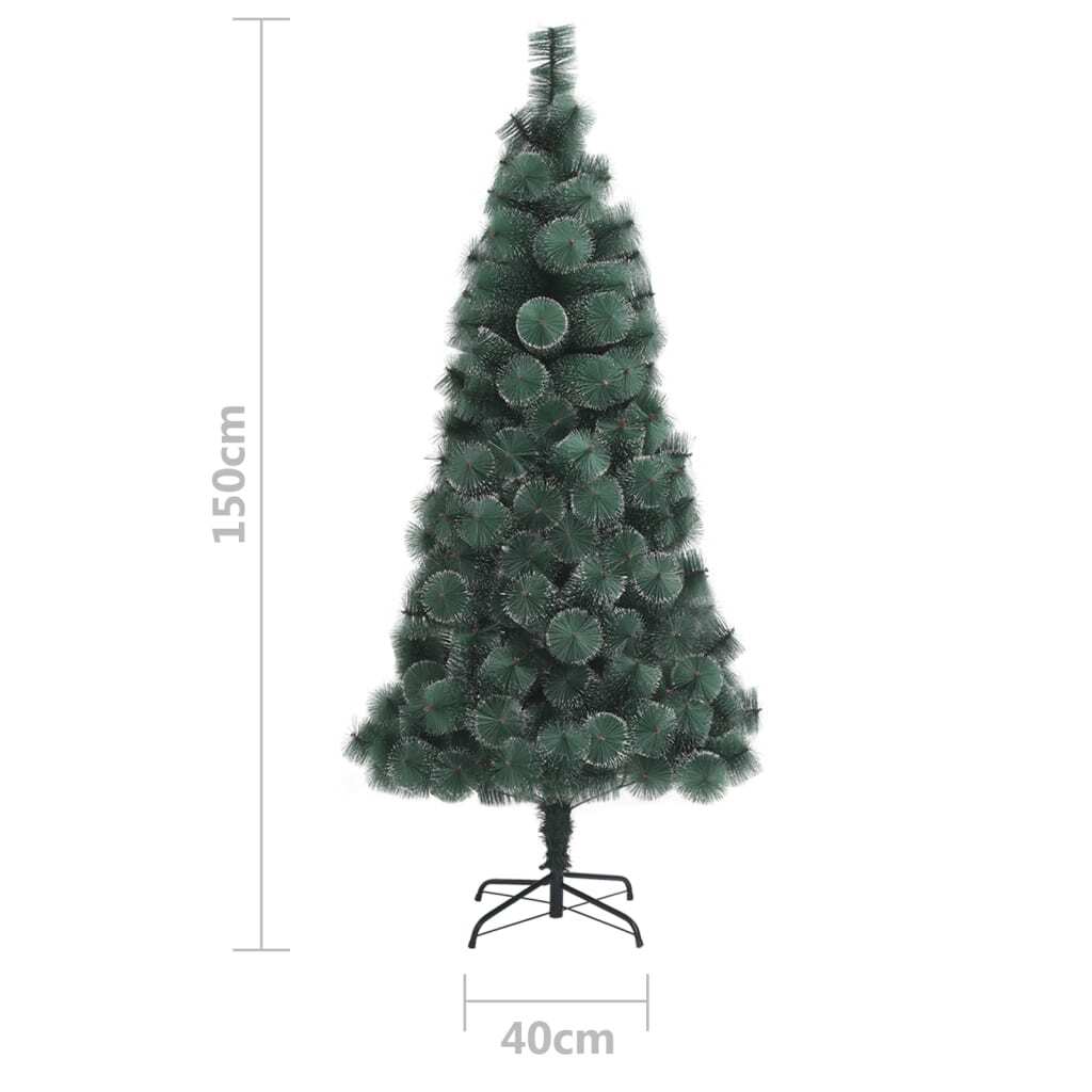 Artificial Christmas Tree LEDs&Ball Set Green 150 cm PVC&PE