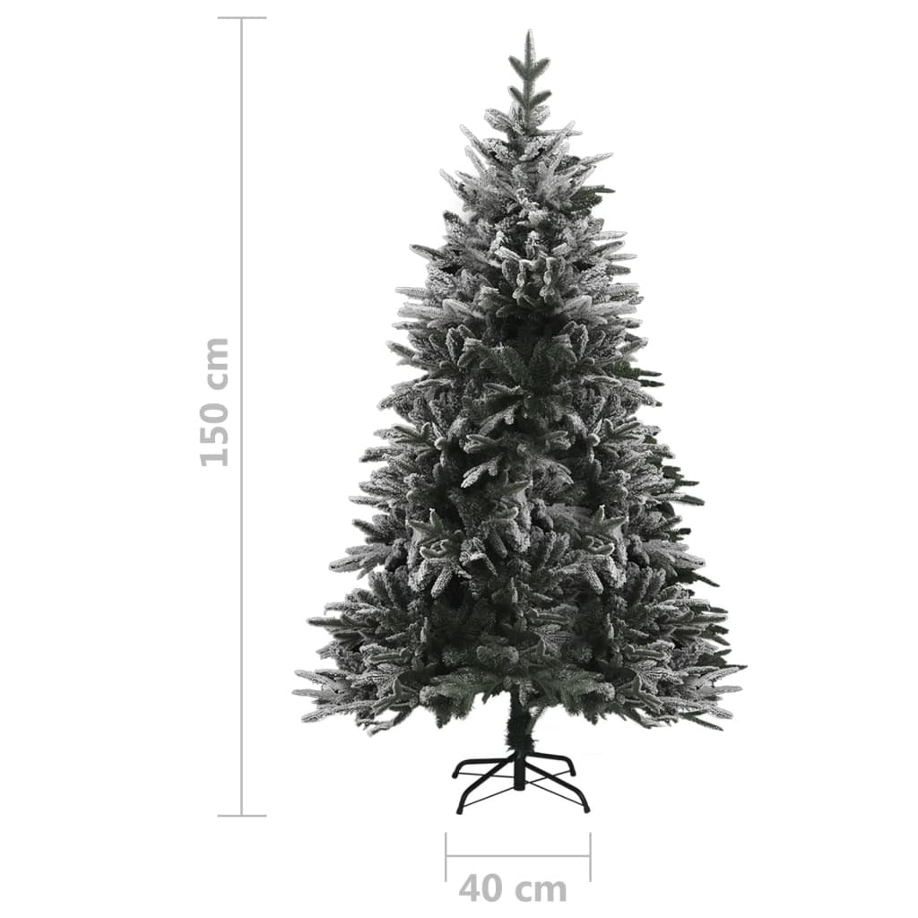Artificial Christmas Tree LED&Ball Set&Flocked Snow 150cm PVC&PE
