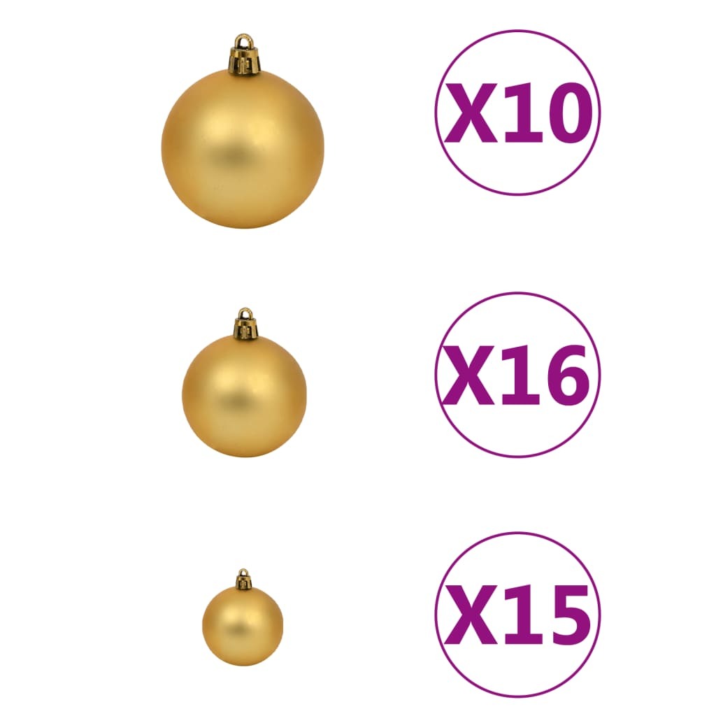 Artificial Christmas Tree LED&Ball Set&Flocked Snow 210cm PVC&PE