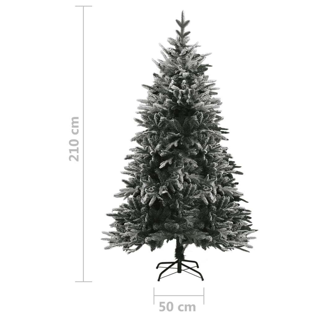 Artificial Christmas Tree LED&Ball Set&Flocked Snow 210cm PVC&PE