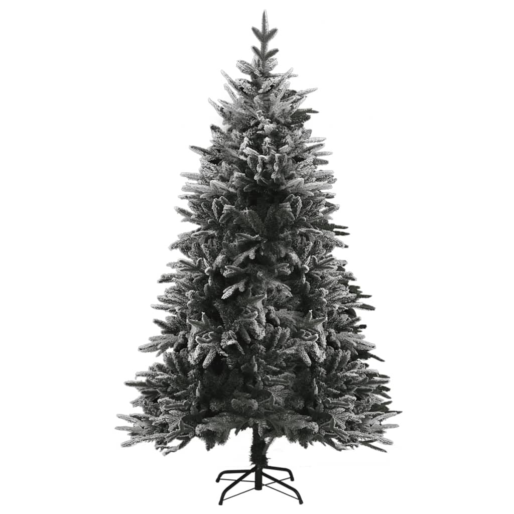 Artificial Christmas Tree LED&Ball Set&Flocked Snow 210 cm PVC&PE