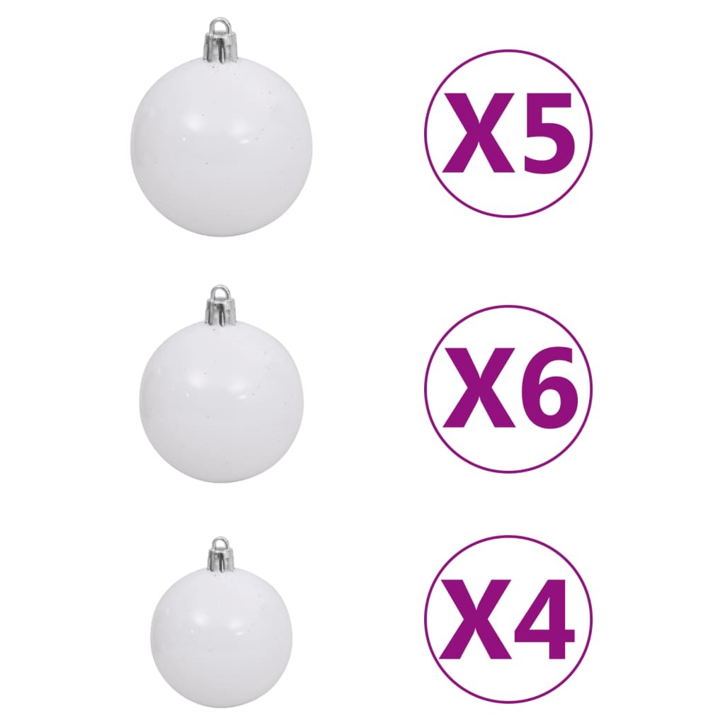 Slim Pre-lit Christmas Tree with Ball Set Green 150 cm PVC