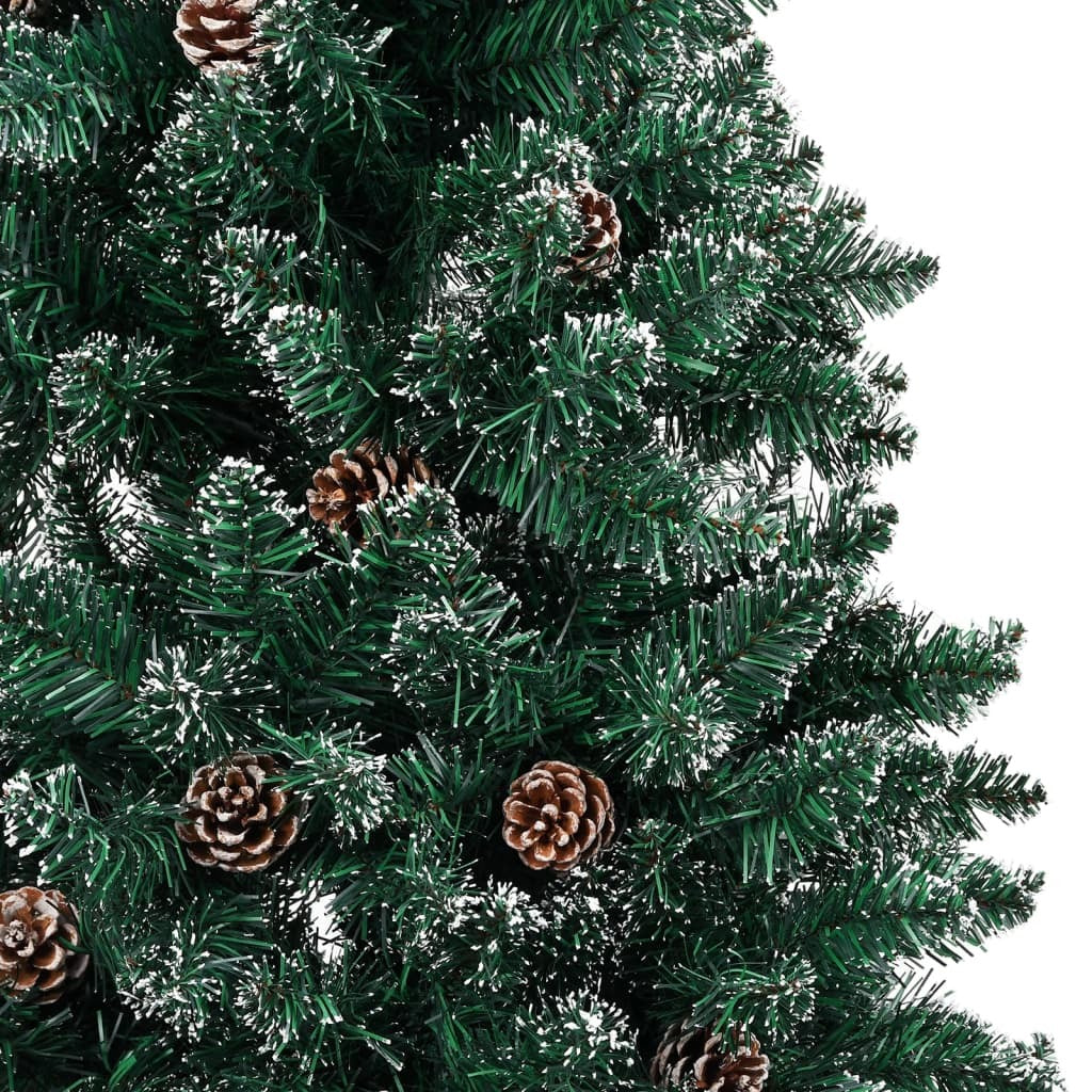 Slim Pre-lit Christmas Tree with Ball Set Green 180 cm