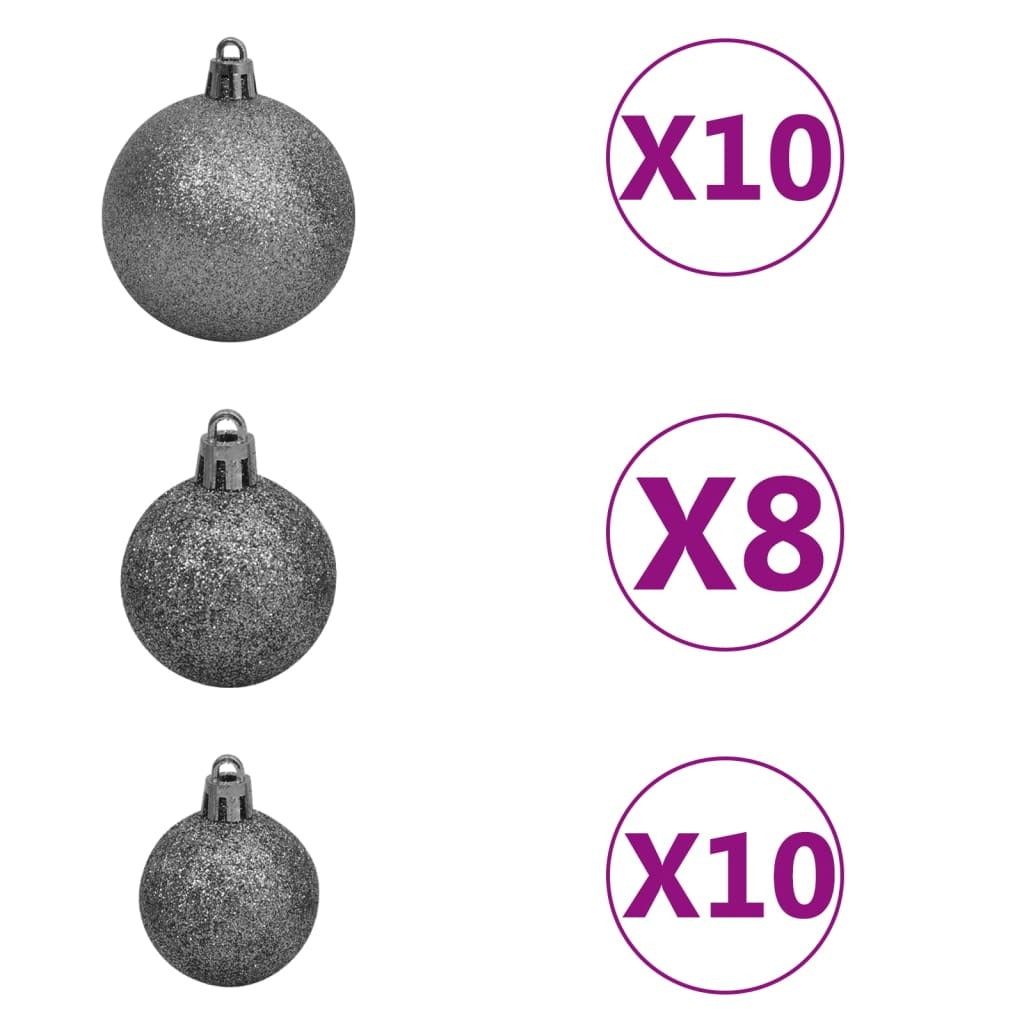 Artificial Christmas Tree LEDs&Ball Set Green 240 cm PVC&PE