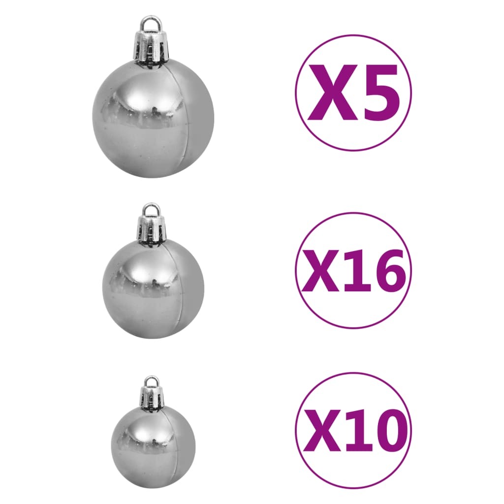 Artificial Christmas Tree LEDs&Ball Set Green 240 cm PVC&PE
