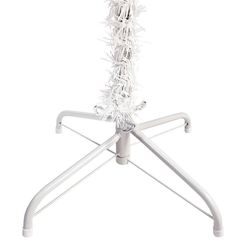 Slim Christmas Tree with LEDs White 210 cm