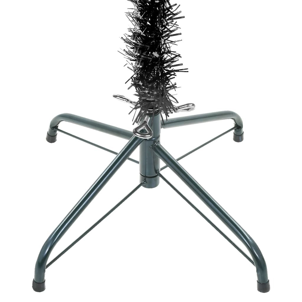 Slim Christmas Tree with LEDs Black 120 cm