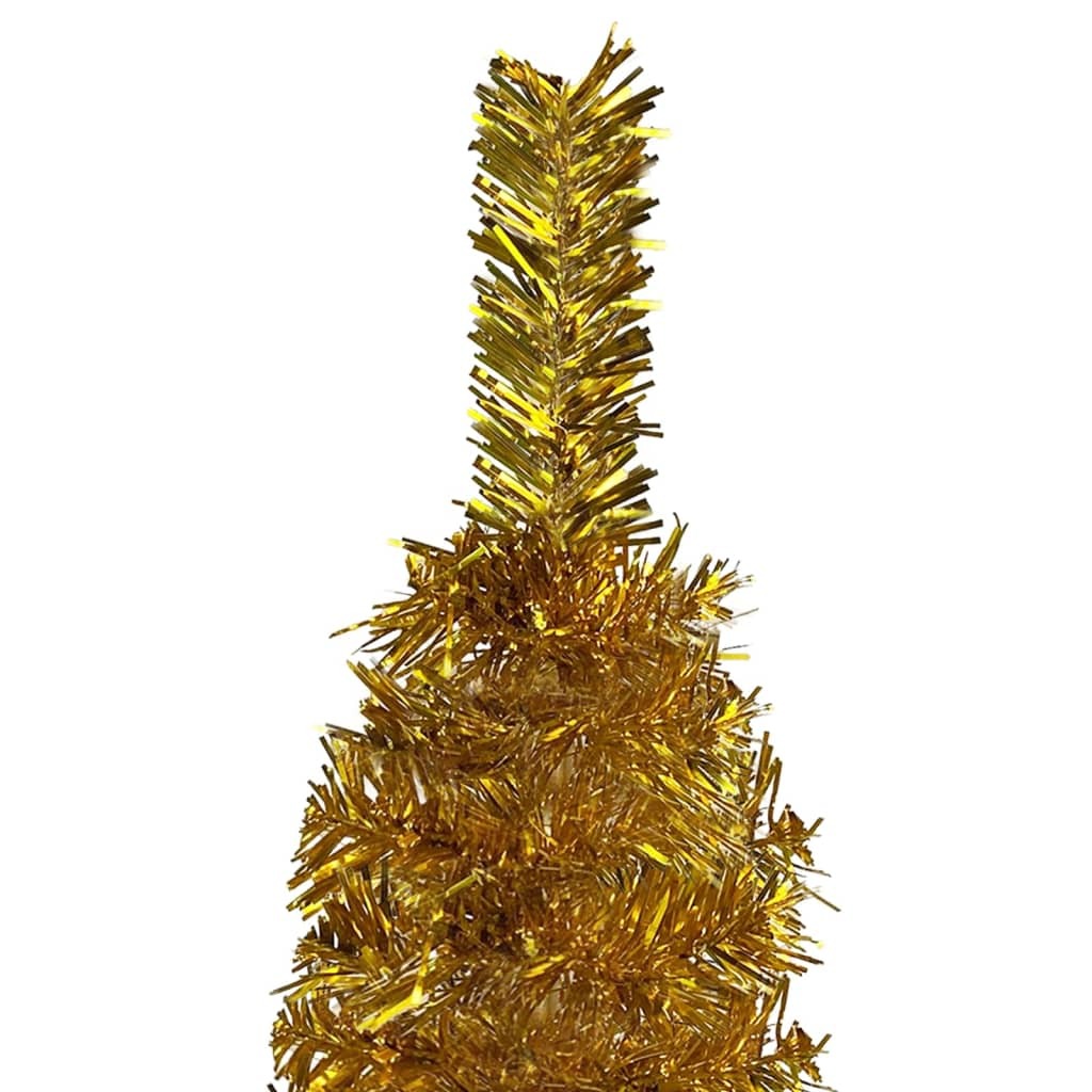 Slim Christmas Tree with LEDs Gold 120 cm