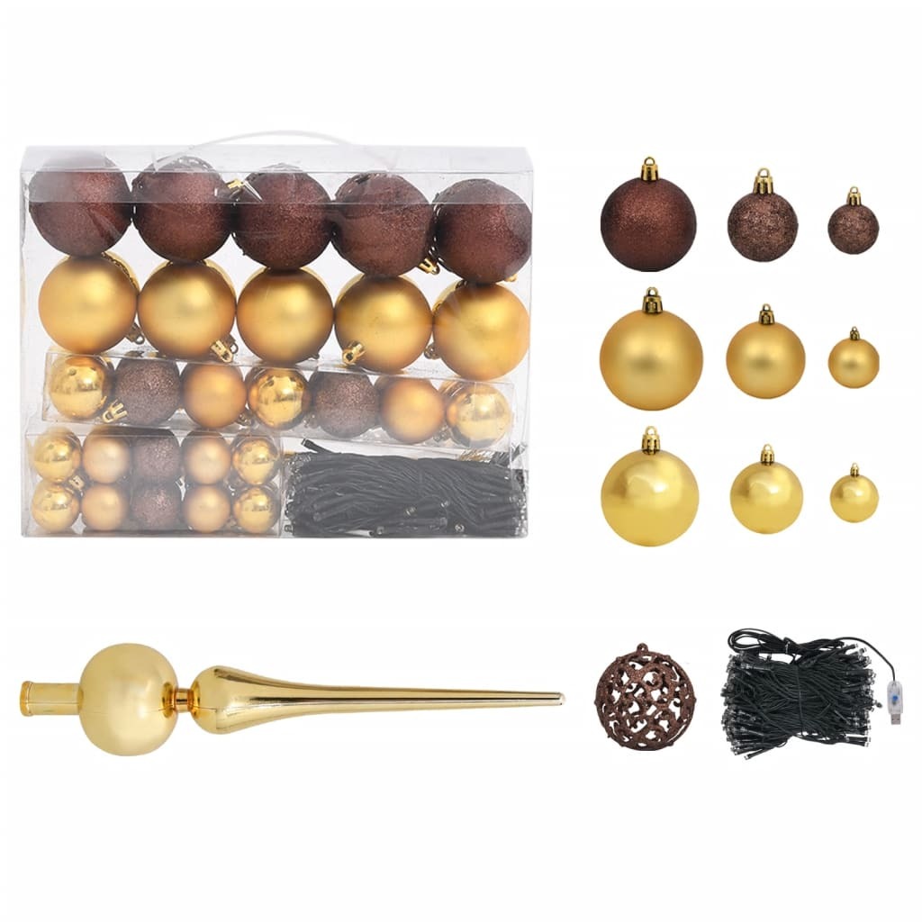 Slim Christmas Tree with LEDs&Ball Set White 150 cm