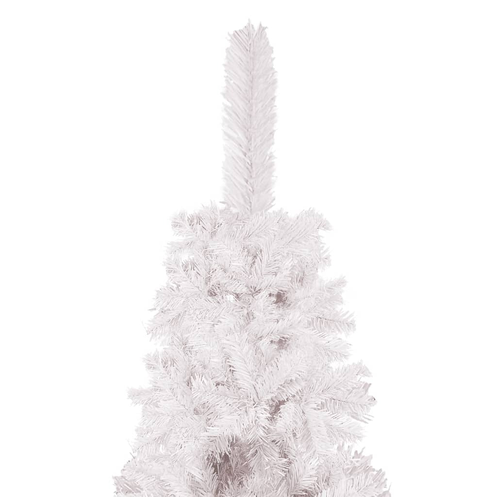Slim Christmas Tree with LEDs&Ball Set White 180 cm