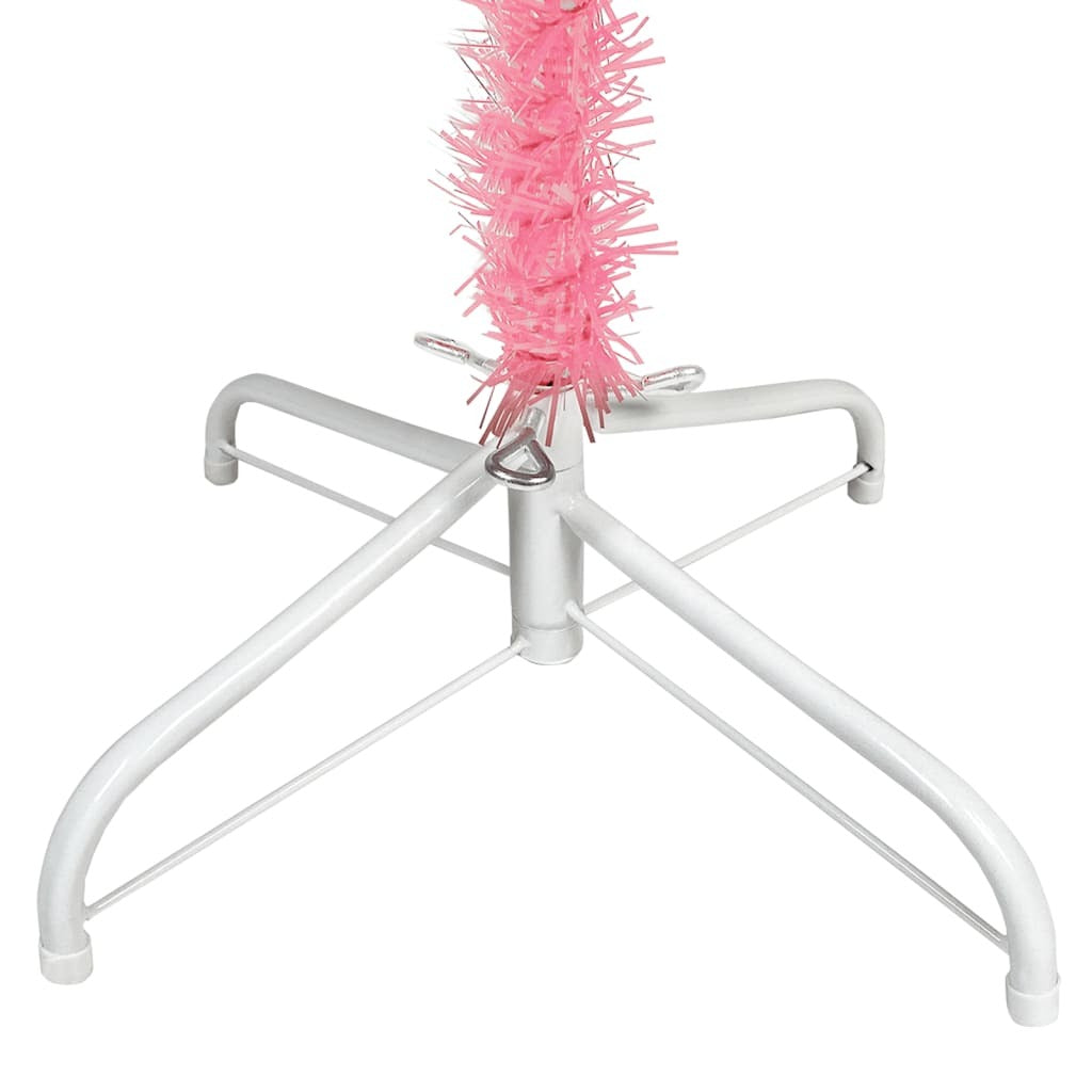 Slim Christmas Tree with LEDs&Ball Set Pink 150 cm