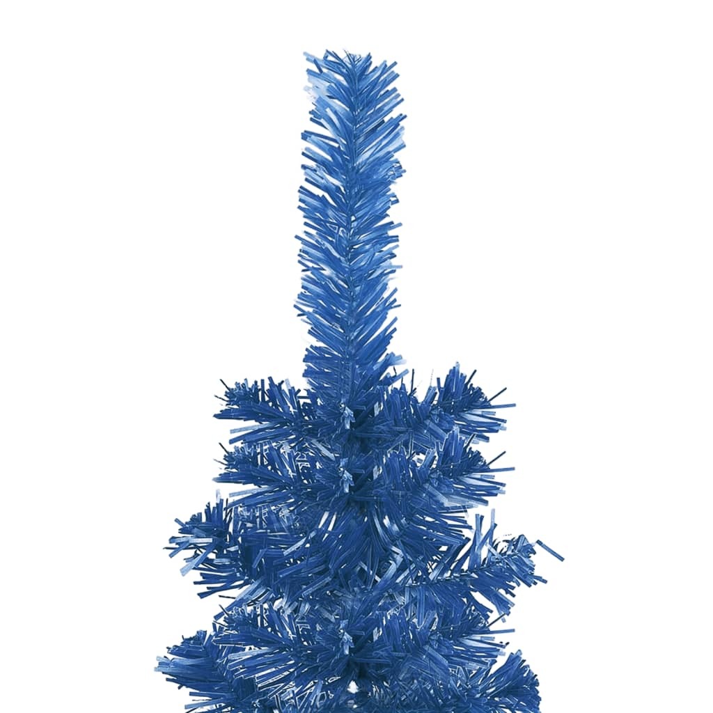 Slim Christmas Tree with LEDs&Ball Set Blue 120 cm