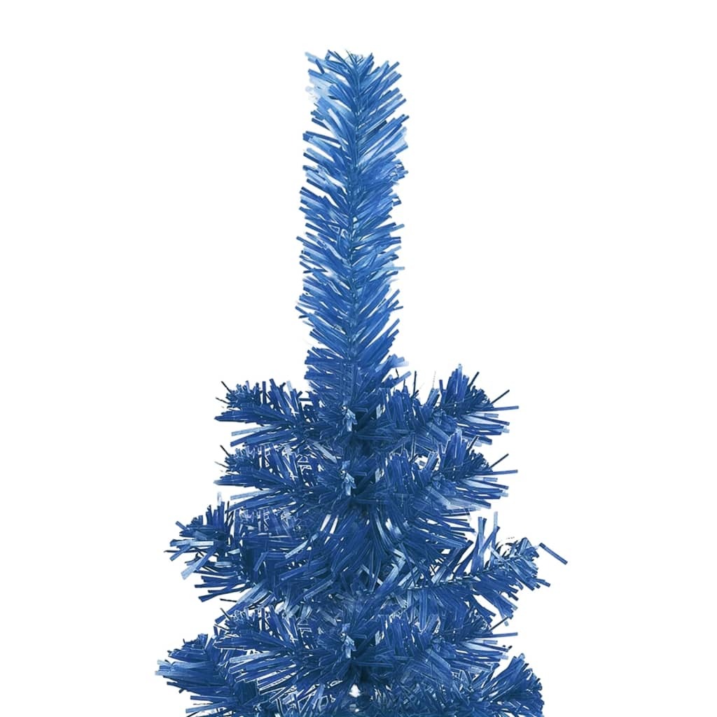 Slim Pre-lit Christmas Tree with Ball Set Blue 150 cm