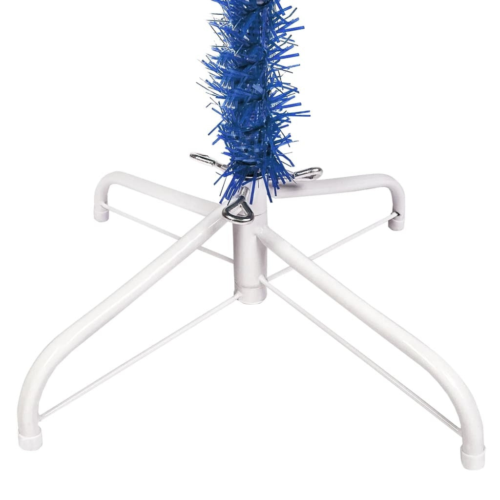 Slim Pre-lit Christmas Tree with Ball Set Blue 150 cm