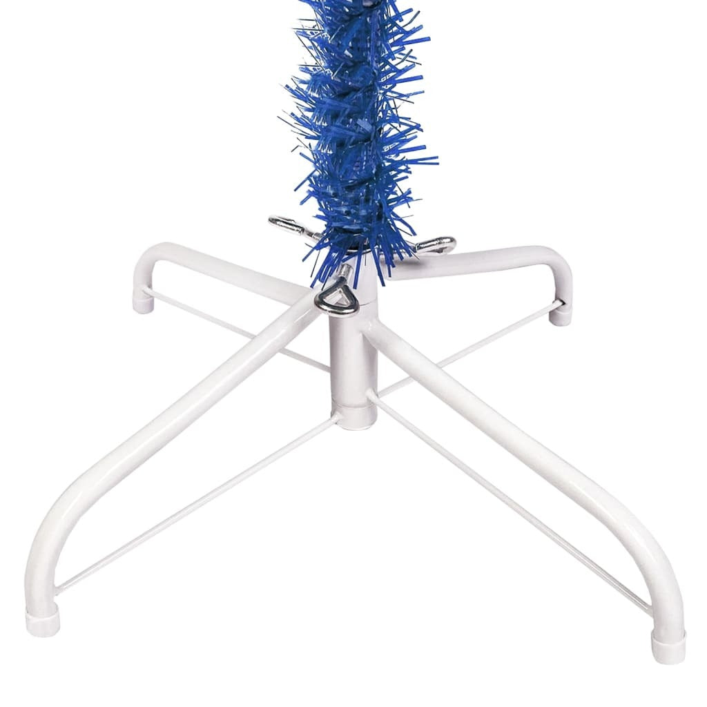 Slim Pre-lit Christmas Tree with Ball Set Blue 180 cm