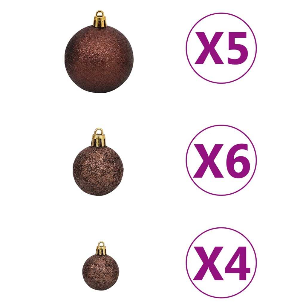Slim Christmas Tree with LEDs&Ball Set Silver 180 cm