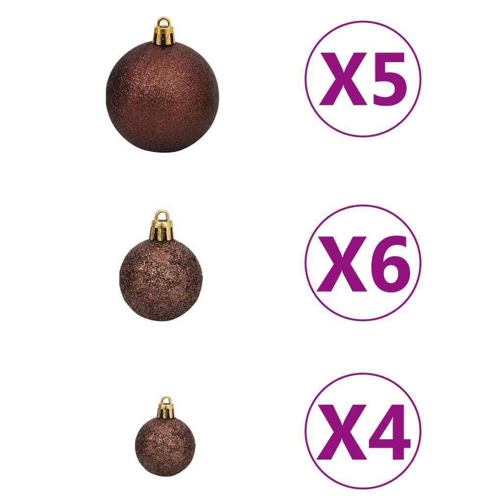 Slim Christmas Tree with LEDs&Ball Set Silver 240 cm