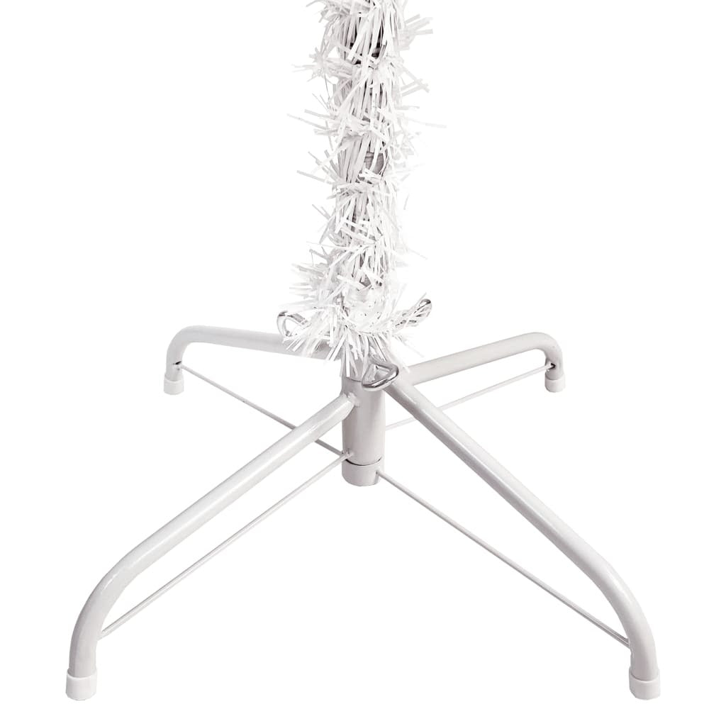 Slim Christmas Tree with LEDs&Ball Set White 150 cm