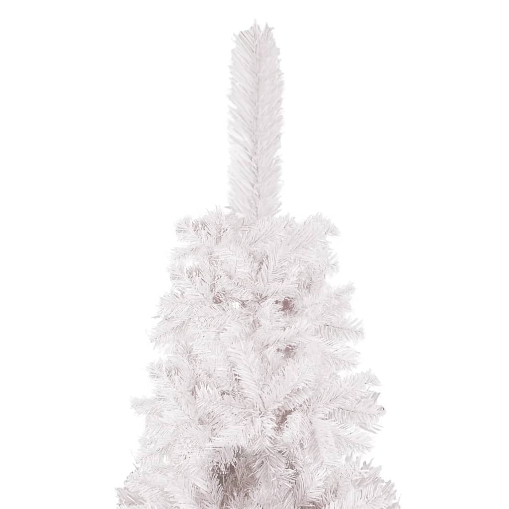 Slim Christmas Tree with LEDs&Ball Set White 210 cm