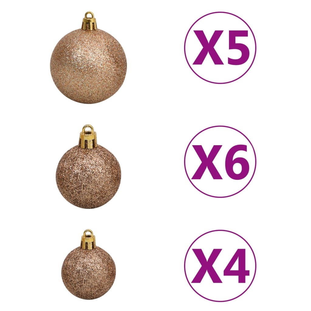 Slim Christmas Tree with LEDs&Ball Set Blue 120 cm