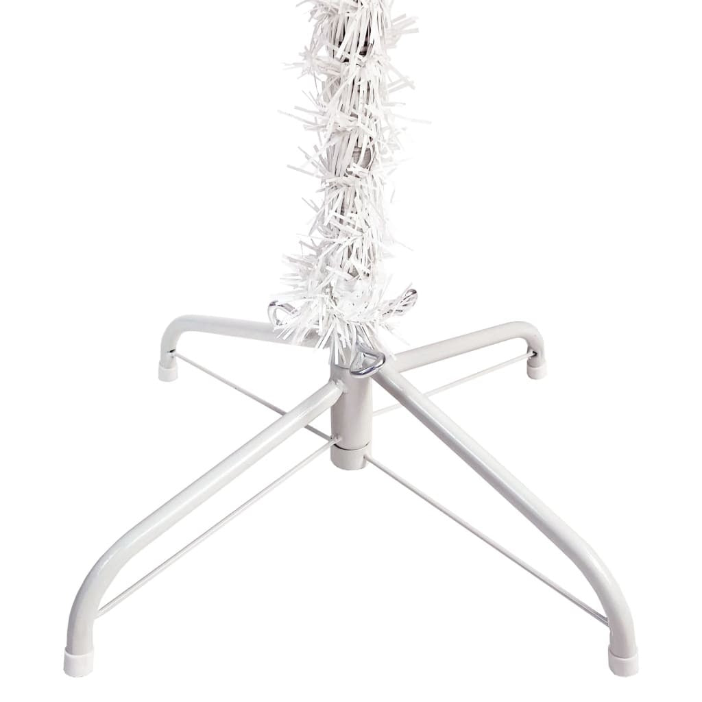 Slim Christmas Tree with LEDs&Ball Set White 180 cm