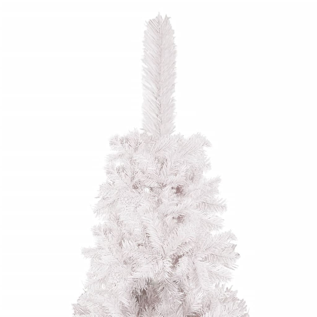Slim Christmas Tree with LEDs&Ball Set White 180 cm