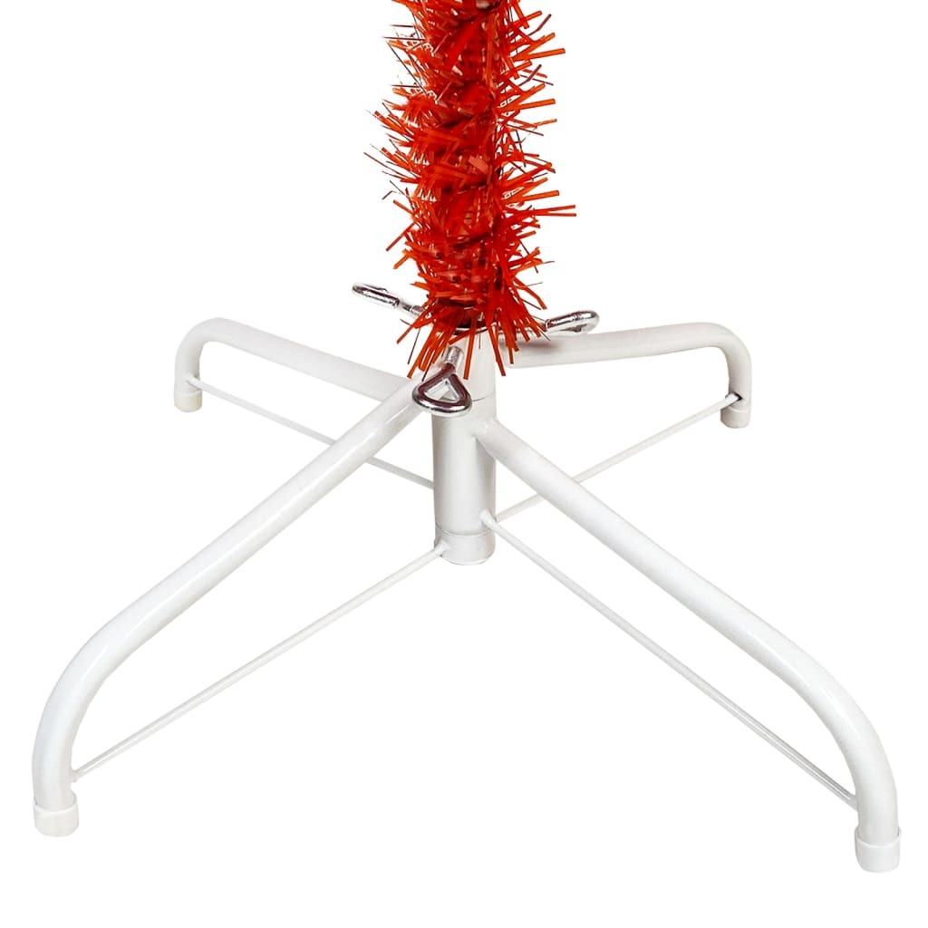 Slim Christmas Tree with LEDs&Ball Set Red 150 cm