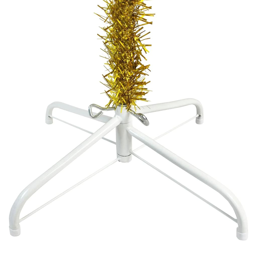 Slim Christmas Tree with LEDs&Ball Set Gold 120 cm