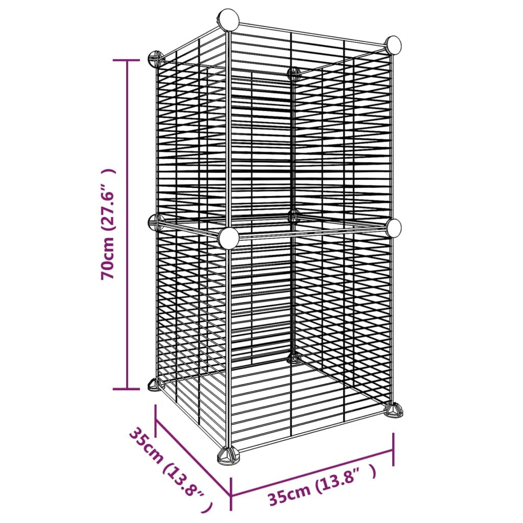 8-Panel Pet Cage Black 35x35 cm Steel