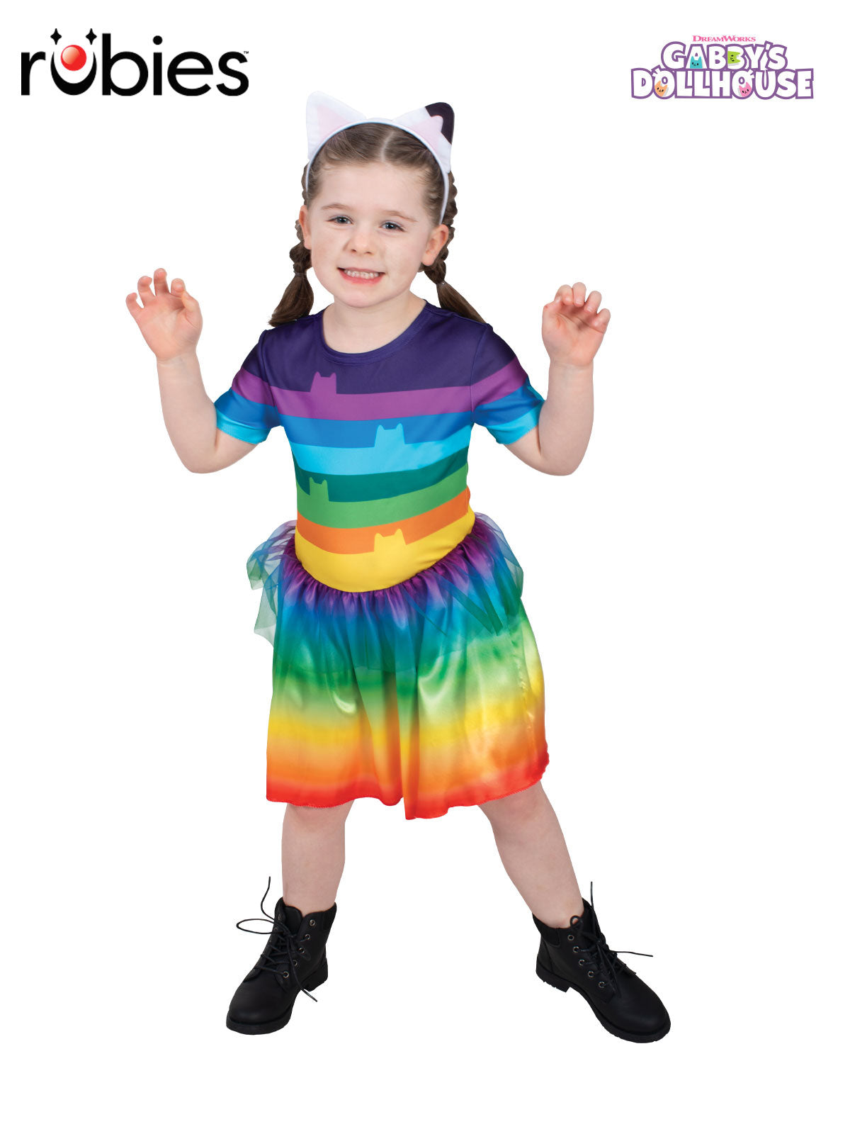 Gabby Rainbow Tutu Kids Costume from Gabby's Dollhouse with Dress