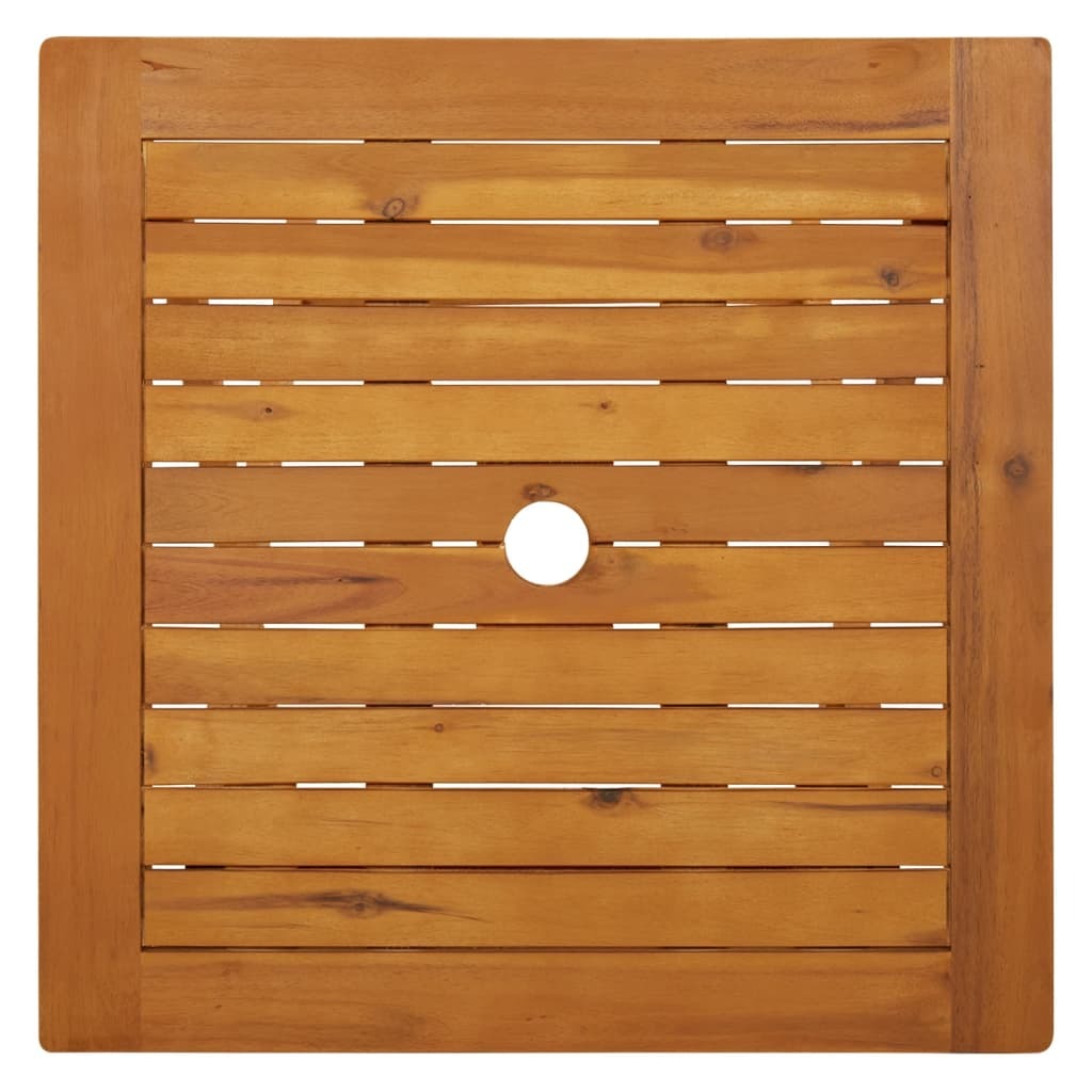 Folding Garden Table Solid Acacia Wood Slatted Top Oil Finish 60x60x75cm
