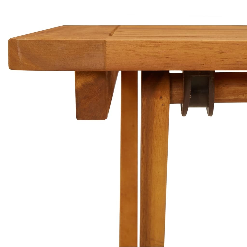 Folding Garden Table Solid Acacia Wood Slatted Top Oil Finish 60x60x75cm