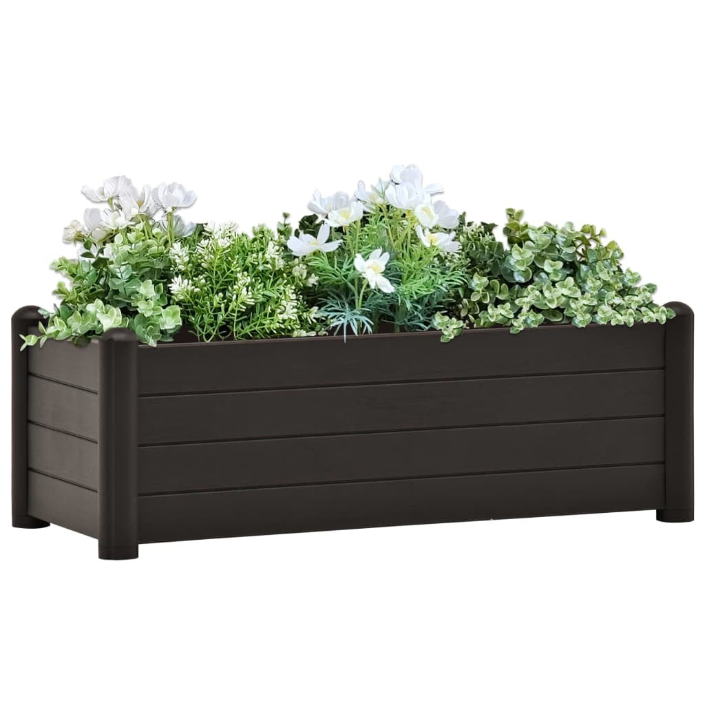 Garden Raised Bed Planter PP Weather Resistant 100x43x35cm Anthracite
