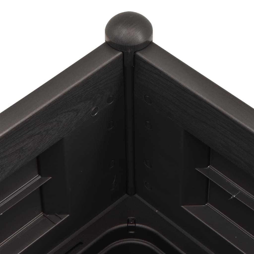 Garden Raised Bed Planter PP Weather Resistant 100x43x35cm Anthracite