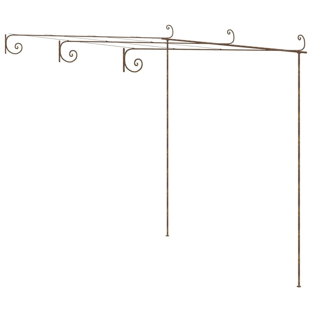 Garden Pergola Iron Wrought Climbing Plants Shade Arbour 3x3x2.5m Antique Brown