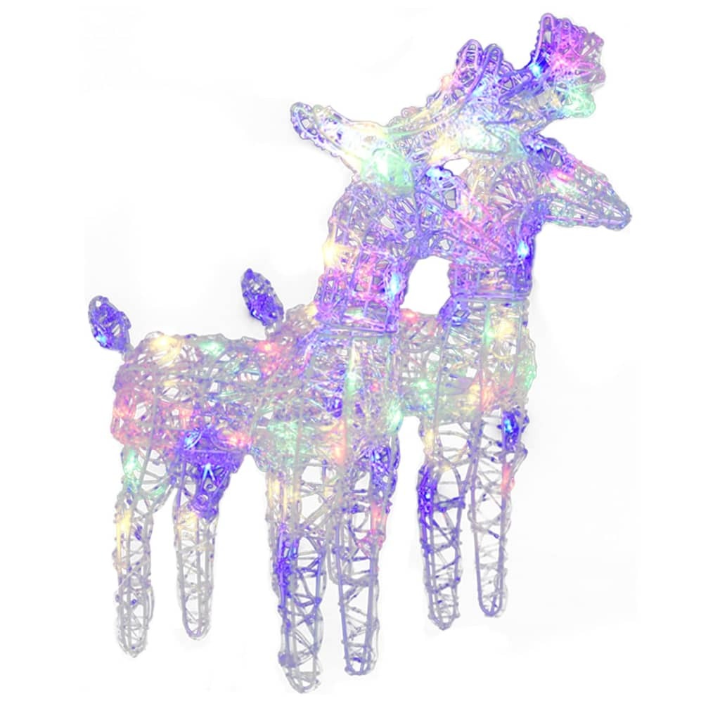 Christmas Reindeers 4 pcs Multicolour 160 LEDs Acrylic