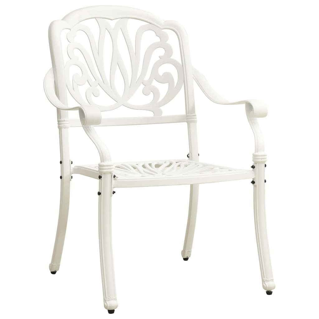 Garden Chairs 2 pcs Cast Aluminium White Rust Resistant Weather Resistant