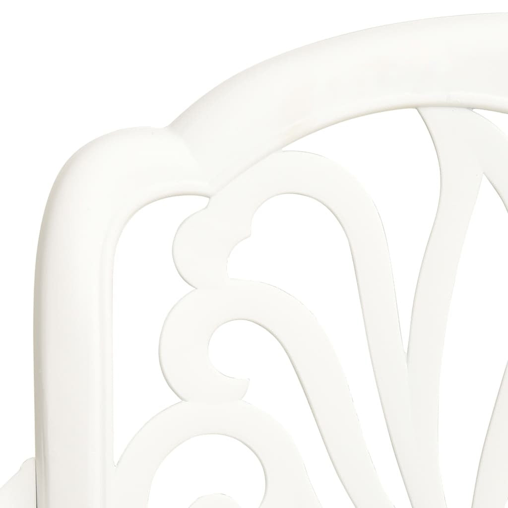 Garden Chairs 2 pcs Cast Aluminium White Rust Resistant Weather Resistant