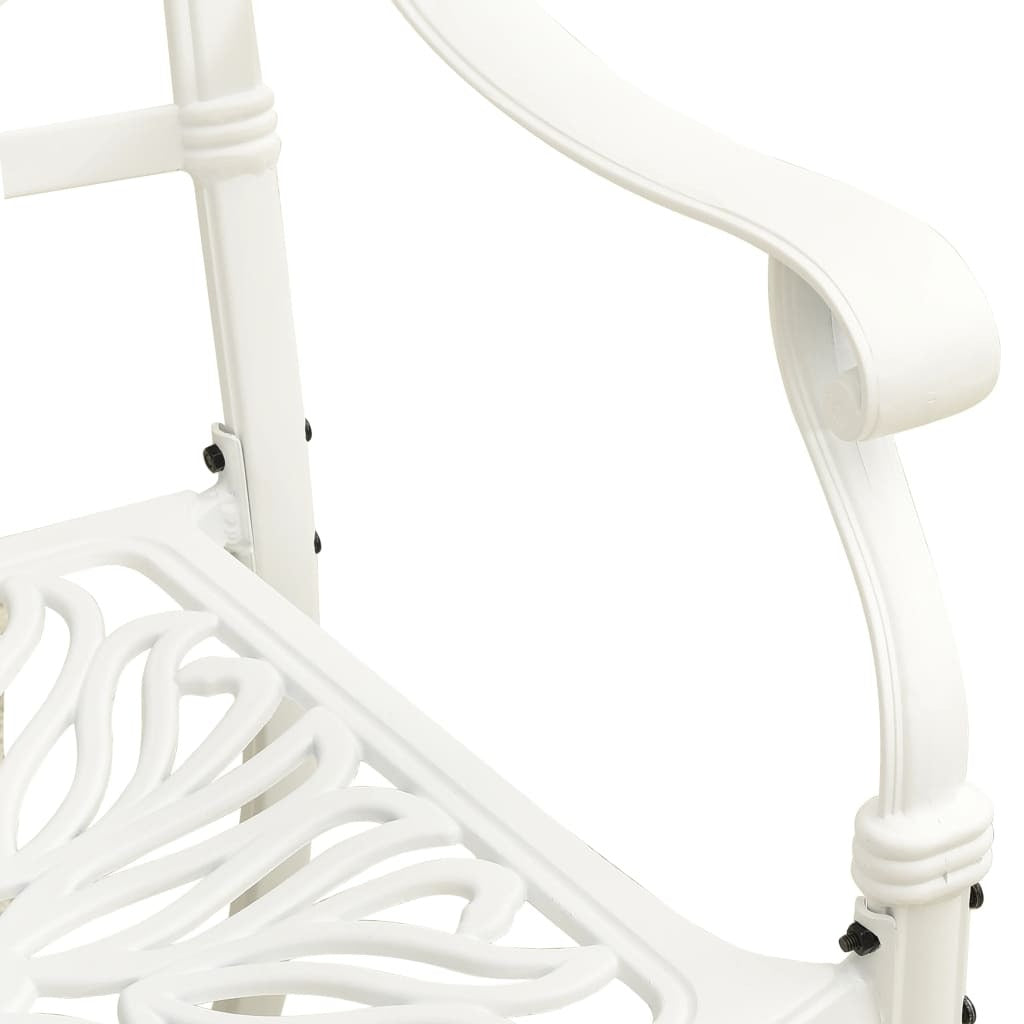 Garden Chairs 2 pcs Cast Aluminium White Rust Resistant Weather Resistant