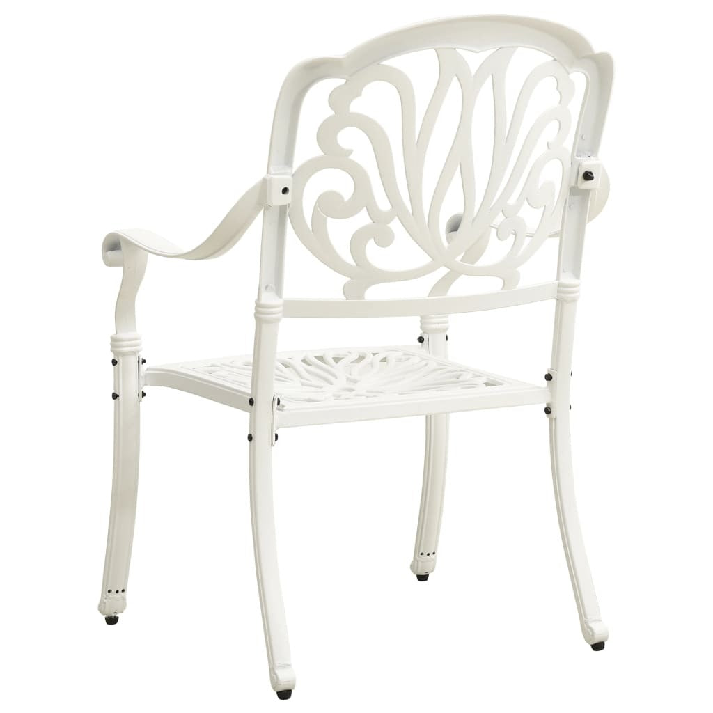 Garden Chairs 2 pcs Cast Aluminium White Rust Resistant Weather Resistant