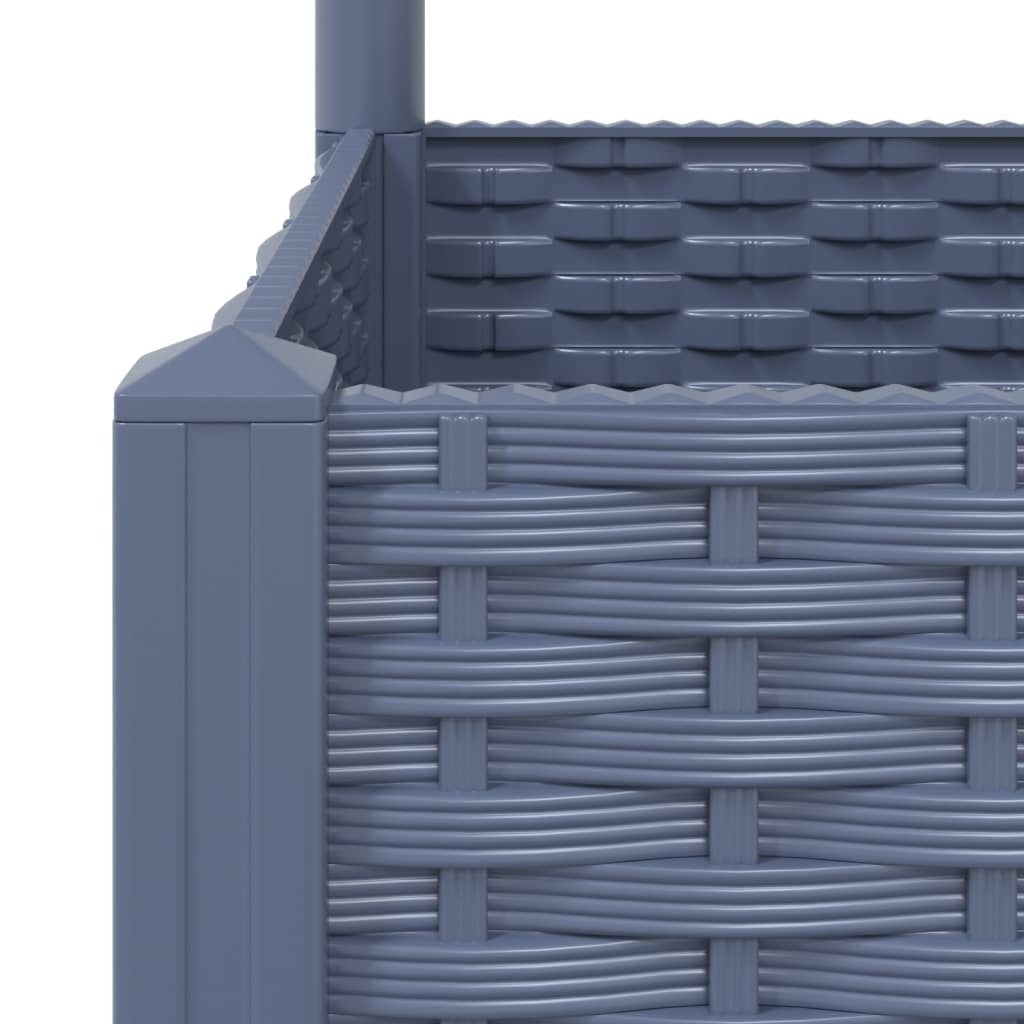Garden Planter with Trellis PP Weather Resistant Outdoor 40x40x136cm Blue Grey